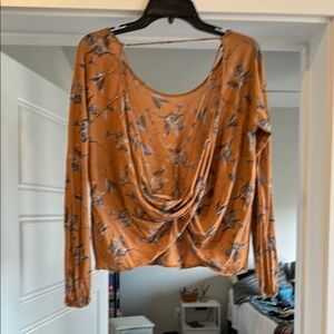 Floral Drape Top from Free People, open back, Size S